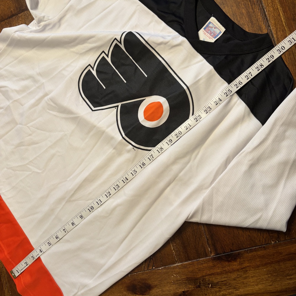 Philadelphia Flyers Jersey Mens XL White NHL Hockey Off The Bench Mesh Pullover - Picture 9 of 9